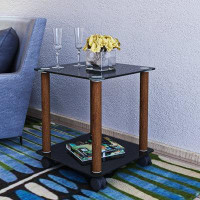 Latitude Run® Side Table ,Space End Table ,Modern Night Stand, Sofa Table, Side Table With Storage Shelve