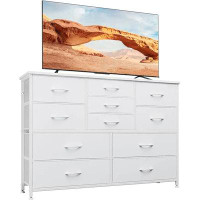 17 Stories 11 Long Drawer Dresser,45.3" Dresser TV Stand For 55'' TV Stand Entertainment Centre,Fabric Dressers For Bedr