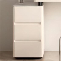 Brayden Studio 19.69"White dresser with cabinet and acrylic chair