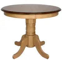Alcott Hill Avalo Rubberwood Solid Wood Pedestal Dining Table
