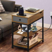 Trent Austin Design Popp 24'' tall Tray Top End Table with Storage and Built-In Outlets
