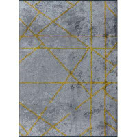 Woven Concepts Grey Yellow Abstract Luxury Area Rug