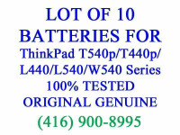 LOT OF 10 x GENUINE Lenovo Battery for ThinkPad T540p/T440p/L440/T540/L540/W540 Series Laptop Batteries Original