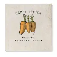 KAVKA DESIGNS 'Happy Easter Carrots' - Wrapped Canvas Textual Art Print