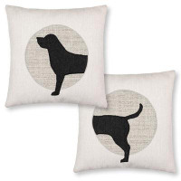 Elaine Smith Unconditional Woof (Head & Tail) Indoor/Outdoor Pillow Pair Covers & Inserts