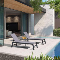 Ebern Designs Magellan Outdoor Metal Chaise Lounge with Table
