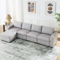 Latitude Run® Upholstered Modular Sofa, L Shaped Sectional Sofa For Living Room Apartment