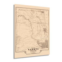 Williston Forge 1872 Dakota Territory Map - Vintage Map Of South Dakota - Old North Dakota Map - Sectional History Map O