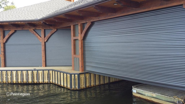 Boat House, Lake House, Roll-Up Doors. New in Canada Black Roll-Up Doors 10’ x 10’ in Garage Doors & Openers in Edmundston - Image 2