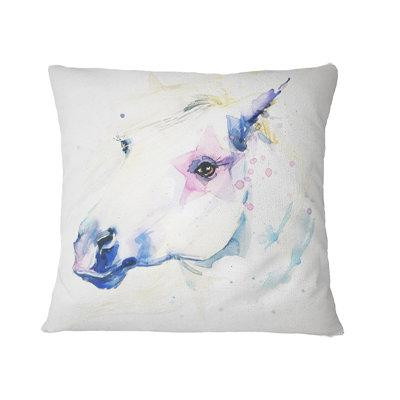 Made in Canada - East Urban Home Animal Horse Illustration with Splash Pillow in Bedding