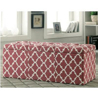Furniture of America Furniture Of America Baily Fabric Tufted Storage Bench, Red