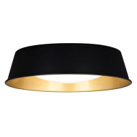 Wrought Studio Jodeen 13-In W Integrated LED Matte Black And Satin Gold Contemporary Flush Mount Ceiling Light Fixture