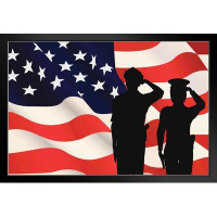 Poster Foundry Law Enforcement Officers Saluting American Flag Cool Wall Patriotic Posters American Flag Poster Of Flags