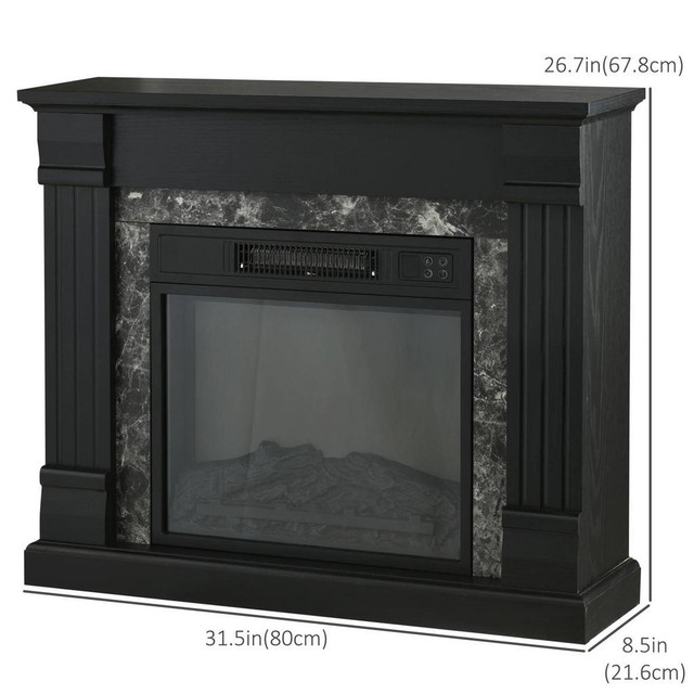 ELECTRIC FIREPLACE MANTEL WOOD SURROUND, FREESTANDING FIREPLACE HEATER WITH REALISTIC FLAME in Fireplace & Firewood - Image 3