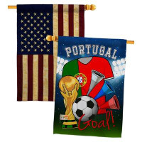 Ornament Collection World Cup Portugal Soccer House Flags Pack Sports Yard Banner 28 X 40 Inches Double-Sided Decorative