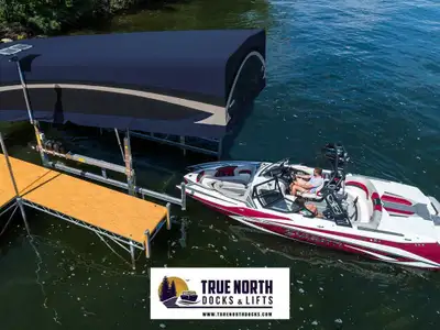 OUR BOAT LIFTS ARE THE FASTEST TO INSTALL AND EASIEST TO USE Our Floe lifts are the most user friend...