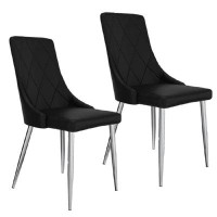 Enzo Decor Valerie Side Chair, Set Of 2 In Light Grey