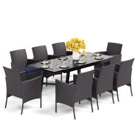 Lark Manor 8 Person Outdoor Dining Set,patio Dining Table & Metal Dining Chairs, Dining Furniture Set For Patio, Deck, Y