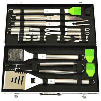 G & F Products G & F 20-Piece Stainless-Steel BBQ Tool Kit, Strong, Sturdy, Heavy Duty Grilling Tool Kit In Portable Alu