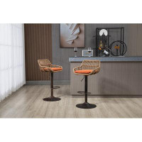Bay Isle Home™ Swivel Bar Stools Set of 2 Adjustable Counter Height Chairs with Footrest for Kitchen