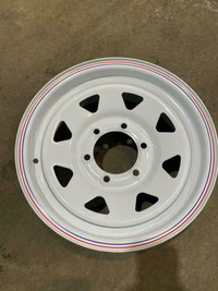 Trailer wheels Brand New 15 inch 6 bolt white spoke and silver mods