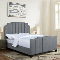 CDecor Home Furnishings Haleigh Light Grey Upholstered Tufted Bed