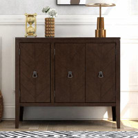 Red Barrel Studio U-Style, Accent Storage Cabinet Wooden Cabinet With Adjustable Shelf, Antique Grey, Entryway, Living R