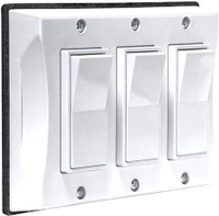 Hubbell-Bell 5129-1 3-Gang Weatherproof Cover, Vertical Decorator Style Switches