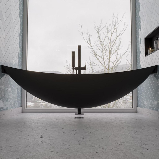 Hammock Tub 1 - 79 Acrylic Suspended Wall Mounted Hammock Bathtub - Available in Matte White or Black   ATC in Plumbing, Sinks, Toilets & Showers - Image 4