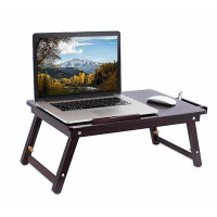 Sofia + Sam Sofia + Sam Laptop Lap Tray With Adjustable Legs - Bamboo - Foldable Breakfast Serving Bed Tray - Lap Desk W