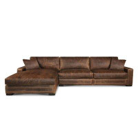 Eleanor Rigby Downtown Cowboy 139" Wide Genuine Leather Sofa & Chaise