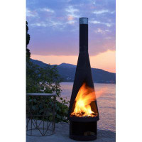 Ebern Designs Zaymar 56.1" H Iron Wood Burning Outdoor Chiminea