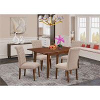Canora Grey Mclamb 5 Piece Extendable Solid Wood Dining Set