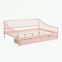 Red Barrel Studio Full Size Daybed with Two Storage Drawers and Support Legs