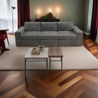 Latitude Run® ALT- Grey Microfiber 3PC Modular Living Room Sofa Sectionals