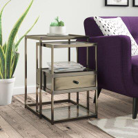 Willa Arlo™ Interiors Bajric Glass Frame Nesting Tables with Storage