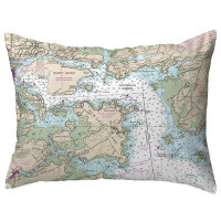 Highland Dunes Portsmouth Harbour, Nh Nautical Map Noncorded Indoor/Outdoor Pillow 11X14