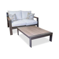 Signature Design by Ashley Tropicava Outdoor Loveseat With Coffee Table