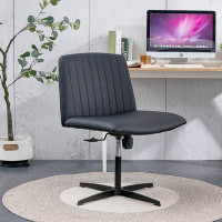 Ceballos Black High Grade Pu Material. Home Computer Chair Office Chair Adjustable 360 ° Swivel Cushion Chair With Black