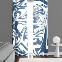 Deja Blue Studios Marbled Swirl Abstract Semi-Sheer Curtain Panels