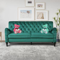 House of Hampton Elegant Luxurious Velvet Upholstered 5-Seater Sofa with a Center Support Leg