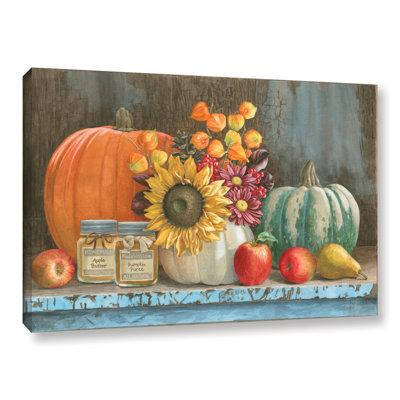 August Grove Harvest Bench by Beth Grove - Wrapped Canvas Painting Print in Other