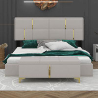 Mercer41 Taycie Queen Size Upholstered Platform Bed with Hydraulic Storage System