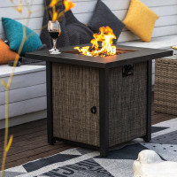 Latitude Run® Charlesford 24.88" H x 28.08" W Stainless Steel Propane Outdoor Fire Pit Table