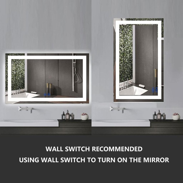 HUGE Discount! Home LED Bathroom Mirror with Lights, Anti Fog Dimmable, Bluetooth Speaker Vertical/Horizontal Mount, in Bathwares - Image 2
