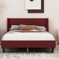 Ebern Designs Full Size Bed Frame Upholstered Bed Frame Platform with Adjustable Headboard