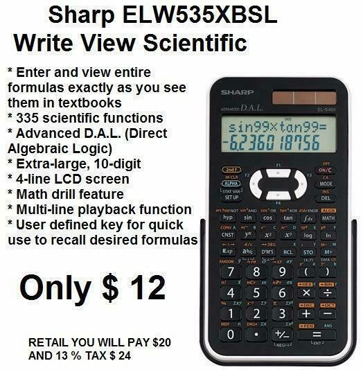 NEW Sharp ELW535XBSL 4-Line Engineering Calculator Scientific Calculator 335 Functions in General Electronics in City of Toronto - Image 3