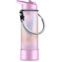 Orchids Aquae 40 Oz Vaccum Insulated Stainless Steel Water Bottle with Straw