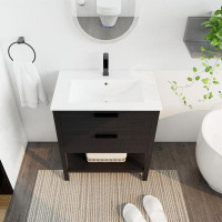 Hokku Designs 30 Inch Bathroom Vanity With Sink And 2 Soft Close Drawers 1