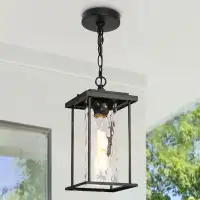 Breakwater Bay Kesha Sand Black 1 -Bulb 14.2" H Outdoor Hanging Lantern